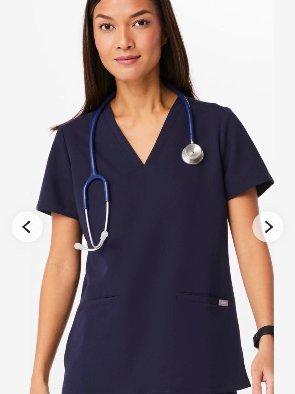 Figs Navy Casma SMALL Scrub Top
